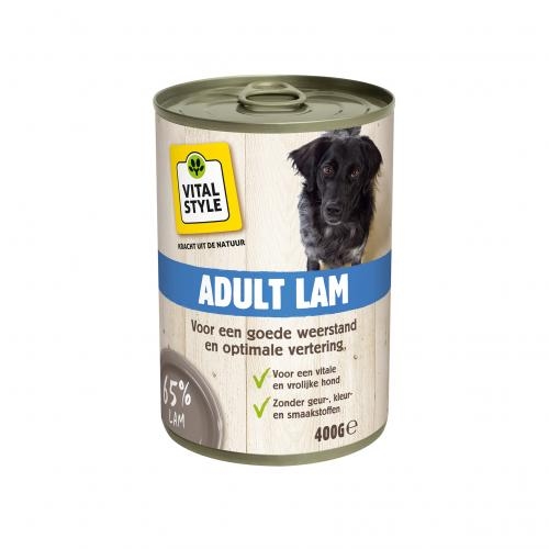 VITALstyle Hond Blik Adult Lam 400 gram